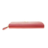 Prada Red Saffiano Leather Zippy Long Wallet