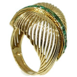 60s gold estate ring with emeralds