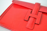 Hermès Jige Lizard Rouge Braise clutch Lizard Rouge Braise – Very rare color