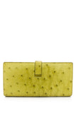 Vert Anis Ostrich Leather Bearn Gusset Wallet
