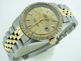 Pre Owned Mens Rolex Two-Tone Datejust Diamond with a Gold Dial 1601