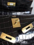 Hermes Kelly 28 Havane crocodile Porosus