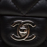 Chanel A90838 Black Calf Leather Quilted Chain Bag
