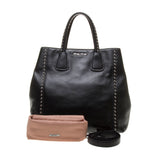 Miu Miu Black Calf Leather with Rivets Handbag