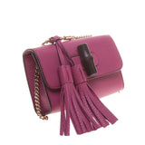 Gucci 387612 Purple Bamboo Daily Leather Chain Bag
