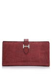 Pre-Owned Hermès Rouge Moyen Bearn Gusset Wallet