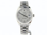 Pre Owned Mid-Size Rolex White Gold Diamond Datejust with a Silver Dial 178279