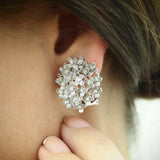 Gold Fleur - Flower Diamond Earrings