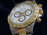 PRE OWNED MENS ROLEX TWO-TONE DAYTONA WITH A WHITE DIAL 16523