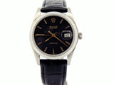PRE OWNED MENS ROLEX STAINLESS STEEL OYSTERDATE WITH A BLACK DIAL 6694