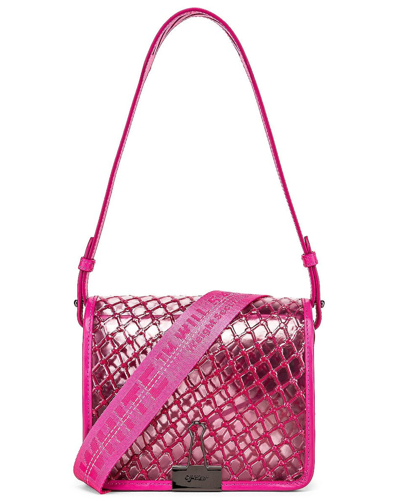Net Binder Clip Bag In Fuchsia PVC