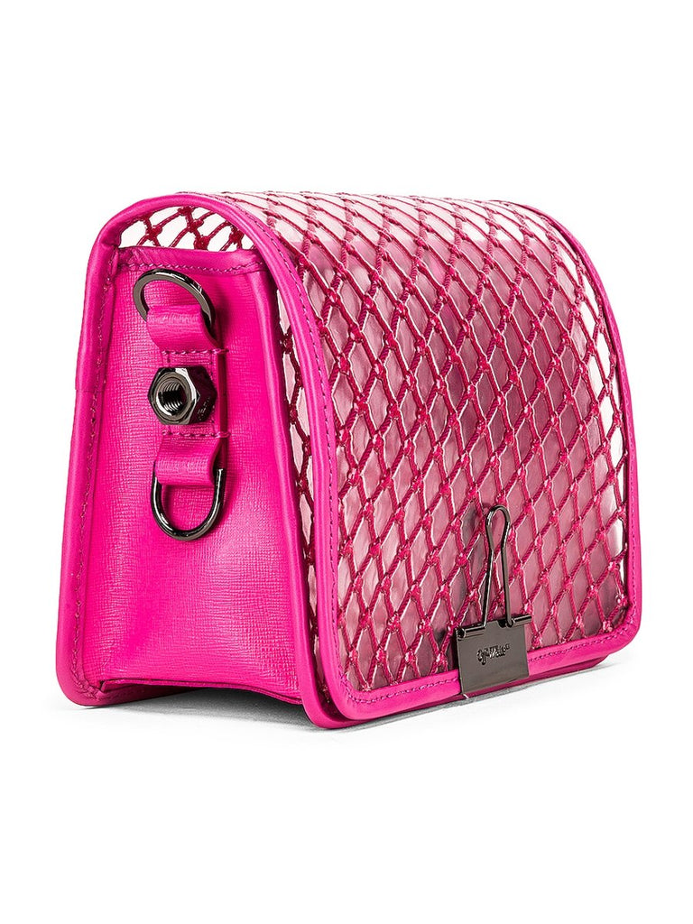 Net Binder Clip Bag In Fuchsia PVC